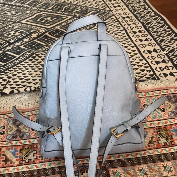 Michael Kors light blue leather backpack *RARE*